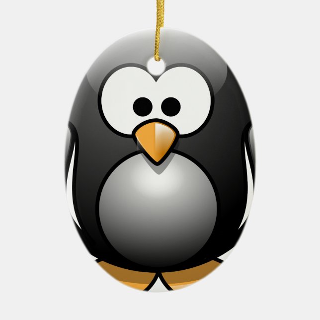 Ornamento De Cerâmica Pinguim/Penguin (Frente)