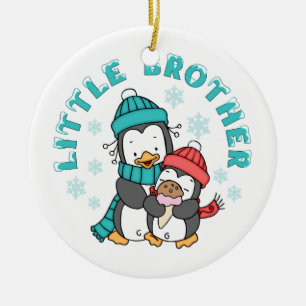 Ornamento De Cerâmica Pinguim Winter Little Brother