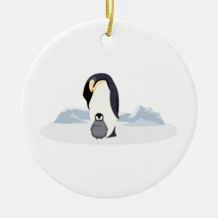 Ornamento De Cerâmica Pinguins
