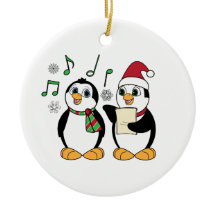Pinguins de Caroling na neve