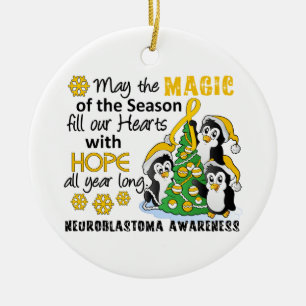 Ornamento De Cerâmica Pinguins Neuroblastoma do Natal