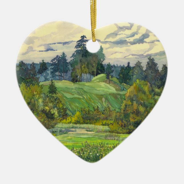 Ornamento De Cerâmica Pinheiros (Frente)