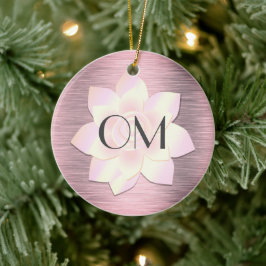 Ornamento De Cerâmica Pink Blush Elegant Lotus OM
