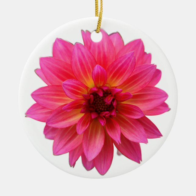 Ornamento De Cerâmica Pink Dahlia Ornament (Frente)