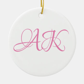 Ornamento De Cerâmica Pink Initial Monogram Mug - CUSTOMIZABLE!