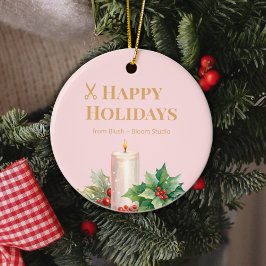 Ornamento De Cerâmica Pink Logo Ornament for Salons