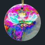 Ornamento De Cerâmica Pink Poppy<br><div class="desc">Romantic elegant graceful pink peony watercolor painting by H Cooper</div>