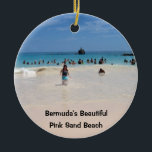 Ornamento De Cerâmica Pink Sand Beach #3, Bermuda é linda, rosa S...<br><div class="desc">Bela Baía de Ferradura; Praia Rosa das Bermudas!</div>