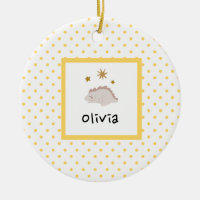 Pink Sleepy Baby Dino | Bolinhas amarela Moderna
