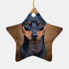 Ornamento De Cerâmica Pinscher diminuto