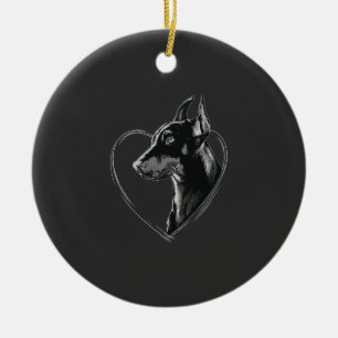 Ornamento De Cerâmica Pinscher Dobermann
