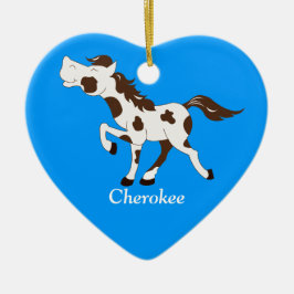 Ornamento De Cerâmica PINT HORSE Brown & White Custom Ornament