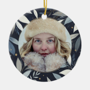 Ornamento De Cerâmica Pintado azul no Natal