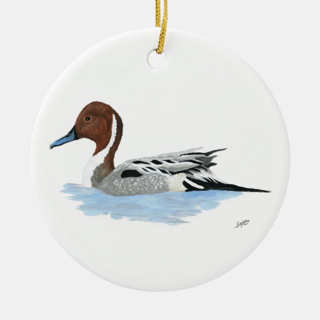Ornamento De Cerâmica Pintail Duck (Frente)