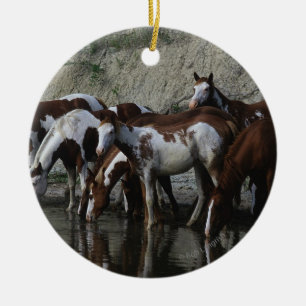 Ornamento De Cerâmica Pinte beber dos cavalos