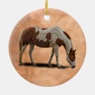 ORNAMENTO DE CERÂMICA PINTE O CAVALO