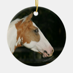 Ornamento De Cerâmica Pinte o Headshot 2 do cavalo