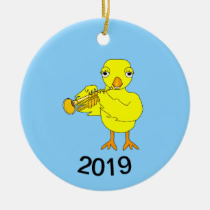 Ornamento De Cerâmica Pintinho de trompete