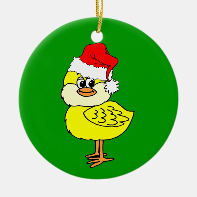 Ornamento De Cerâmica Pintinho do Natal (Frente)