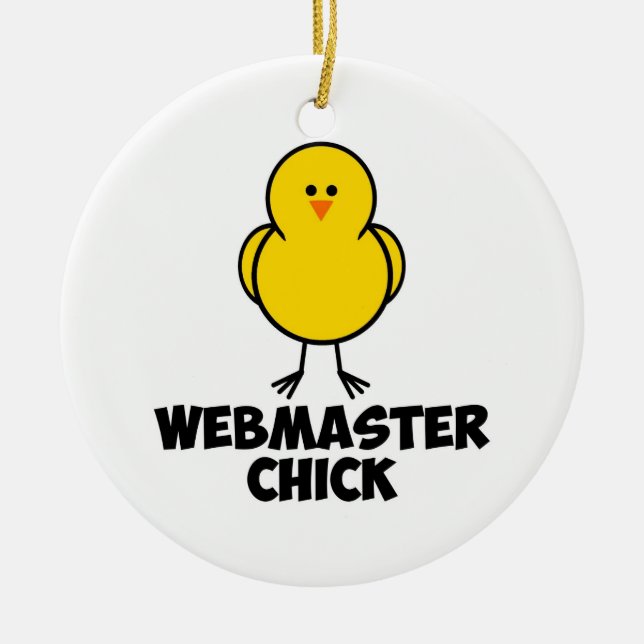 Ornamento De Cerâmica Pintinho do Webmaster (Frente)