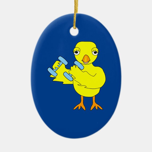 Ornamento De Cerâmica Pintinho Gym (Frente)