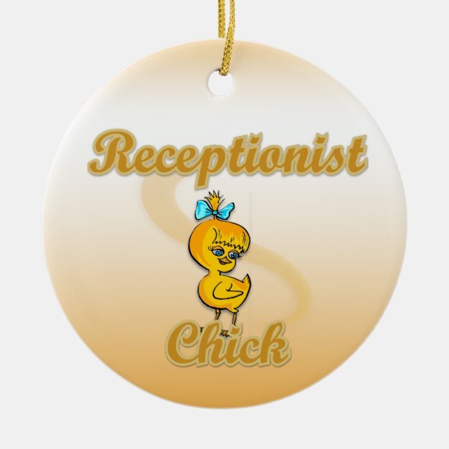 Ornamento De Cerâmica Pintinho recepcionista (Frente)