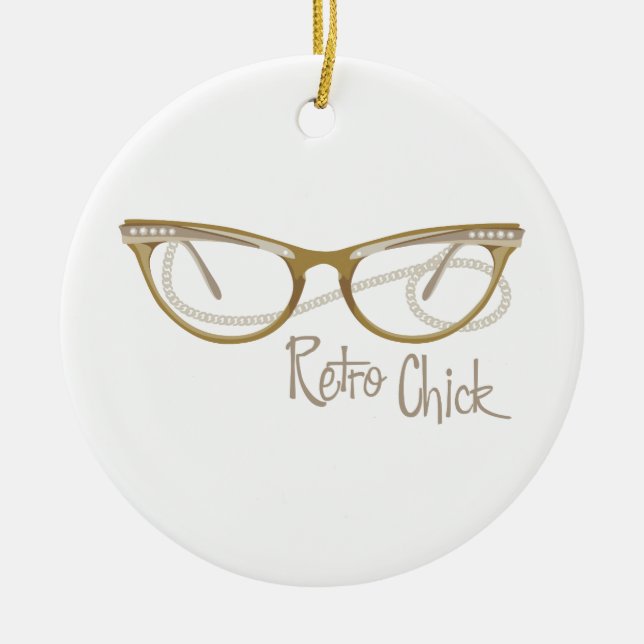 Ornamento De Cerâmica Pintinho retro (Frente)