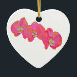 Ornamento De Cerâmica Pintor de aquarelas rosa Pintura de orquídeas<br><div class="desc">Pintura floral romântica de aquarela tropical. Arte original, orquídeas cor-de-rosa e laranja.</div>