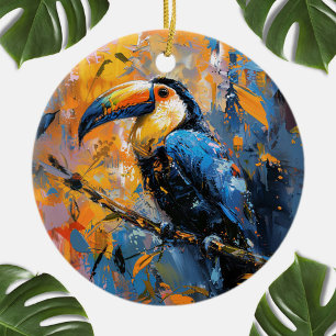 Ornamento De Cerâmica Pintura a óleo com toucador preto