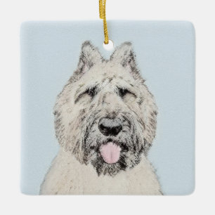 Ornamento De Cerâmica Pintura Bouvier des Flandres - Arte Cachorra Origi