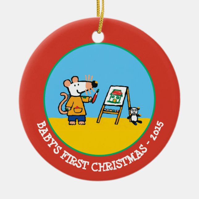 Ornamento De Cerâmica Pintura com Maisy! (Frente)