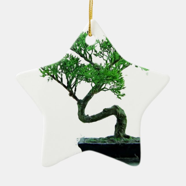 Ornamento De Cerâmica pintura da bonsai-árvore (Frente)