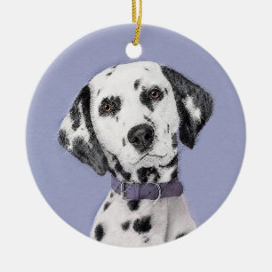 Ornamento De Cerâmica Pintura Dalmácia - Arte Cachorro Original