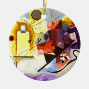 Ornamento De Cerâmica Pintura de Abstrato Amarelo Azul Kandinsky