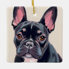 Ornamento De Cerâmica Pintura de animal de estimação aquarela do cão Bul