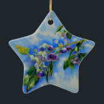 Ornamento De Cerâmica Pintura de aquarela elegante<br><div class="desc">Pintura romântica da Aquarela de Amoras Românticas - linda aquarela impressionista inspirada por H Cooper</div>