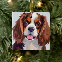 Ornamento De Cerâmica Pintura de Cão Cocker Spaniel