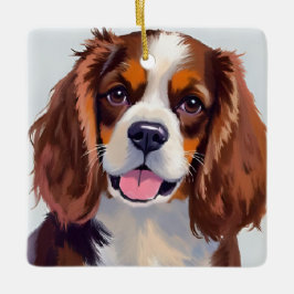 Ornamento De Cerâmica Pintura de Cão Cocker Spaniel
