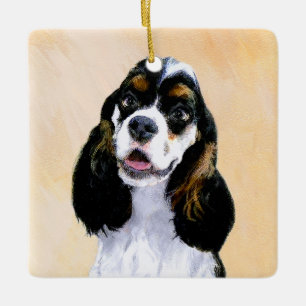 Ornamento De Cerâmica Pintura De Cocker Spaniel (Partida) - Arte De Cão