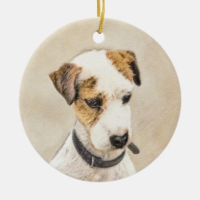 Ornamento De Cerâmica Pintura de Parson Jack Russell Terrier - Arte Cani (Frente)