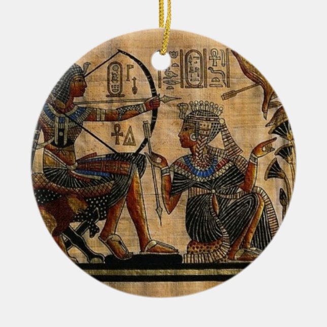 Ornamento De Cerâmica Pintura do túmulo no papiro (Frente)