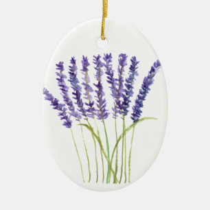 Ornamento De Cerâmica pintura em Lavanda, flores roxas