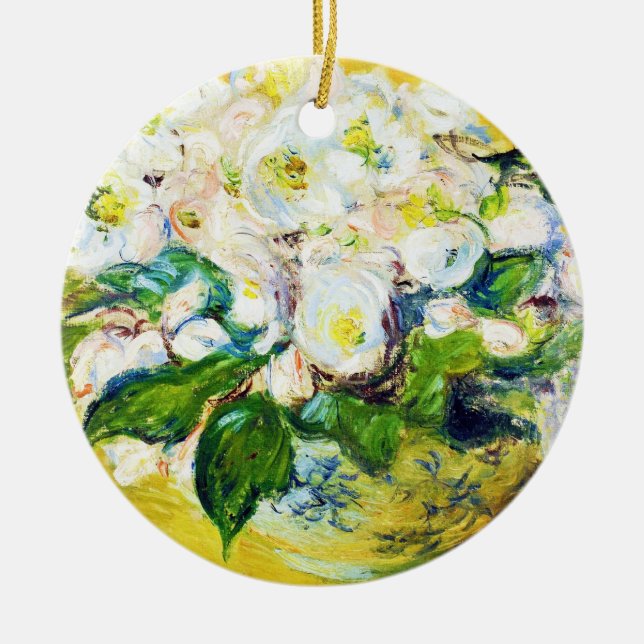 Ornamento De Cerâmica Pintura floral das flores de Claude Monet dos (Frente)