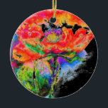 Ornamento De Cerâmica Pintura floral de abstrato vermelho elegante<br><div class="desc">A pintura apresenta uma vibrante explosão de motivos florais vermelhos fundidos em um meio cativo de aquarela. O artista emprega um estilo impressionista, abstrato, permitindo que as cores fluam e se misturam organicamente, criando uma sensação de espontaneidade e movimento. Lavagens deliciosas de forma vermelha, com traços de cor rosa, laranja...</div>