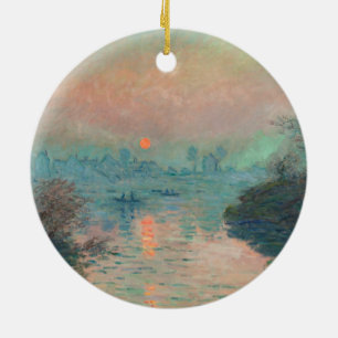Ornamento De Cerâmica Pintura impressionista das belas artes sunset Mone