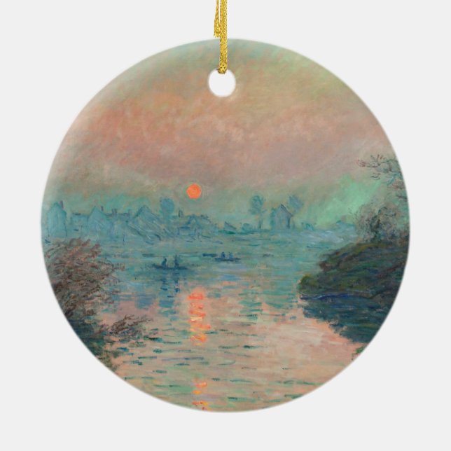 Ornamento De Cerâmica Pintura impressionista das belas artes sunset Mone (Traseira)