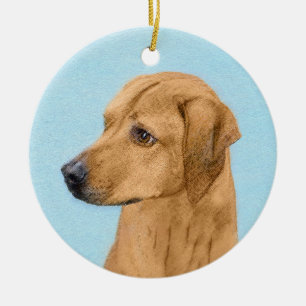 Ornamento De Cerâmica Pintura Ridgeback da Rodésia - Arte Canina Origin
