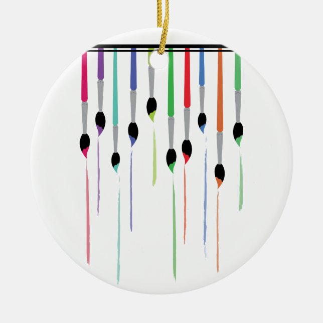 Ornamento De Cerâmica Pinturas de pincel (Frente)