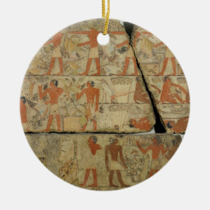 Ornamento De Cerâmica Pinturas do túmulo de Metjetji, de Saqqara,