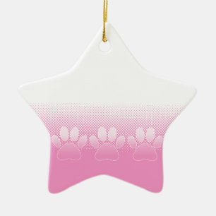 Ornamento De Cerâmica Pinturas E White Paws Com Fundo De Jornais